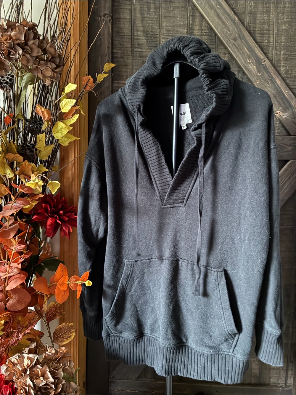Women’s Black Hooded Pullover Sweater
